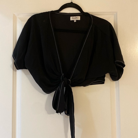 Sabo Skirt Tops - Sabo Skirt Front Tie Shirt